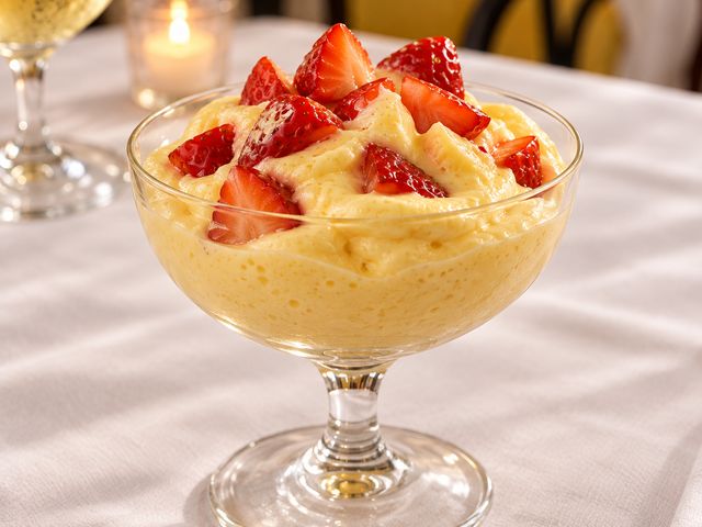 Mousse di zabaione con le fragole